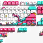 Set taste QwertyKey Octopus White, Material PBT (Multicolor), QwertyKey
