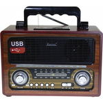 Radio Portabil Kemai , Difuzor Hi-fi, Dsp Radio, Fm/am/sw, Radio, Card Microsd, Usb, Tf, Bluetooth, Retro, KlaussTech