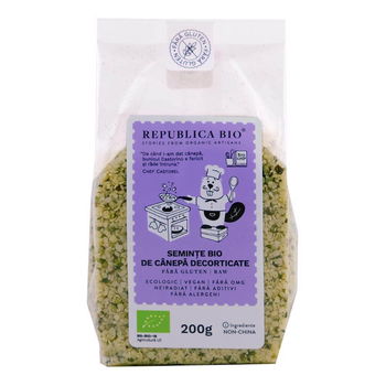 Seminte Bio de canepa decorticate FARA GLUTEN Republica BIO, 200g, Republica BIO