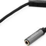 Cablu Digitus Cable splitter adaptor audio DIGITUS PREMIUM MiniJack 3,5 mm /2x 3,5 mm MiniJack M/F nylon 0,2 m, Digitus