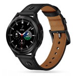 Curea piele Tech-Protect Screwband compatibila cu Samsung Galaxy Watch 4/5/5 Pro/6 40/42/44/45/46mm Black, TECH-PROTECT