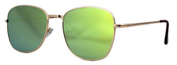 Ochelari de soare Aviator Oglinda Verde deschis cu reflexii - Auriu- oc0311