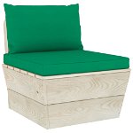 Set perne pentru canapea din paleti vidaXL, 2 buc., verde, textil, 1.2 kg