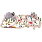 Circuit feroviar (112 piese), BIGJIGS Toys, 2-3 ani +, BIGJIGS Toys