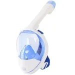 Masca snorkeling pe intreaga fata Strend Pro Blue L/XL, pentru adulti, cu suport pentru camera de actiune
