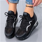 Pantofi Sport, culoare Negru, material Plasa - cod: P11822, Mei