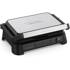Tefal Gratar electric multifunctional Tefal SuperGrill 3 in 1 XL GC520DE0, 2000W, placi detasabile, invelis antiaderent, 3 trepte de temperatura, functie tip cuptor si barbeque, suprafata de gatire 800 cm2, depozitare pe verticala, Argintiu / Negru, Tefal