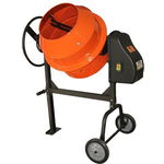 Betoniera Bisonte BBY, 180 L, 230V, motor 800W, 30 RPM, cuva din otel, portocaliu