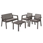 Set mobilier gradina graphite cu perne Keter Emily Patio, Keter