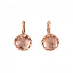 Cercei placati cu Aur roz de 24K, cu cristale Swarovski, Jackie | 1133/1-39132RG6, Roxannes - Mariana Jewellery