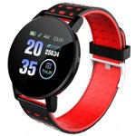 Ceas smartwatch P119 Plus, Bluetooth, Vibratii, Monitorizare Fitness, Notificari, Red, FitPro