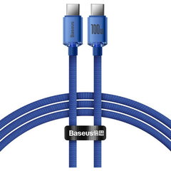 Cablu Date si Incarcare USB-C - USB-C Baseus Crystal Shine Series, 100W, 1.2m, Albastru CAJY000603, Baseus Cablu Date si Incarcare USB-C - USB-C Baseus Crystal Shine Series, 100W, 1.2m, Albastru CAJY000603, Baseus