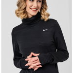 Nike, Bluza cu guler inalt pentru alergare, Negru