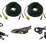 Kit accesorii sisteme de supraveghere pentru 4 camere, cabluri gata mufate, cablu HDMI , sursa alimentare, splitter, Rovision