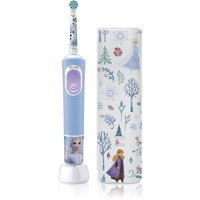 Periuta de dinti electrica Oral-B Pro Kids Frozen pentru copii, Curatare 2D, 2 programe, 1 capat, 4 autocolante, pentru 3+ ani, Albastru