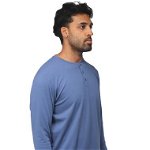 Imbracaminte Barbati XRAY Long Sleeve Henley Shirt Night Blue