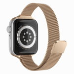Curea Ceas Upzz Techsuit W034, Compatibila Cu Apple Watch 1 / 2 / 3 / 4 / 5 / 6 / 7 / SE - 42/45mm, Metalic, Gold, Upzz
