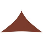 Parasolar, cărămiziu, 5x5x6 m, țesătură oxford, triunghiular