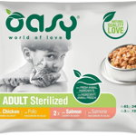 OASY Chunks in Gravy Multipack pentru pisici sterilizate, pachet 4x85g, Oasy
