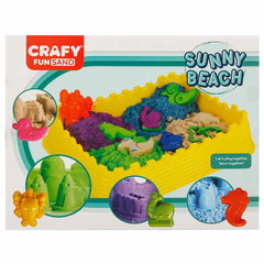 Set nisip kinetic, Crafy Fun Sand, Sunny Beach, 13 piese, 1 kg nisip, Crafy