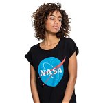 Mister tee, Tricou unisex de bumbac cu imprimeu NASA, Negru, Albastru, XL