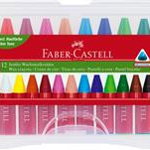 Creioane cerate 12 culori in cutie plastic Jumbo Faber Castell, Faber Castell