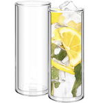 Set 2 pahare cu pereti dubli, Quasar & Co, sticla termorezistenta, 350 ml, transparent