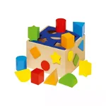 Cutie de sortare cu forme multicolore geometrice - Set din lemn, Goki