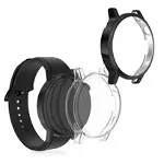 Set 2 huse pentru Huawei Watch GT 3 (42mm), Kwmobile, Negru/Transparent, Silicon, 57549.01