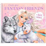 Carte de colorat cu stickere Create Your Fantasy Friends June Depesche PT12072, Depesche
