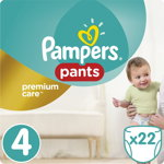Scutece chilotel Pampers Premium Care Pants Marimea 4, 9-15 kg, 22 buc, Pampers