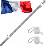 Steag cu suport reglabil INFLATION, textil/metal, multicolor, 150 x 90 cm / 40 - 180 cm