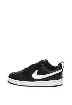 Nike, Pantofi sport cu perforatii Court Borough Low 2, Alb/Negru