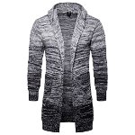 Jacheta moderna pentru barbati, cardigan in culori degrade cu gluga, model tricotat, Neer