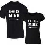 Set de tricouri pentru cupluri She/He is mine., Zoom Fashion Store