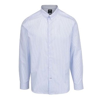 Camasa crem & albastru deschis Burton Menswear London din bumbac cu model in dungi