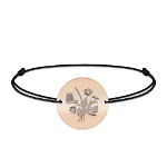 Flora - Bratara personalizata snur buchet flori banut din argint 925 placat cu aur roz, BijuBOX