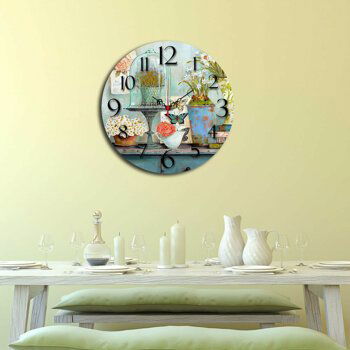 Ceas decorativ de perete Home Art, 238HMA3114, 40 cm, Albastru