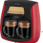 Aparat de cafea Sencor, SCE 2101RD, 500 W, 0.3 l, 2 cani, Negru/Rosu, Sencor