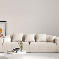 Canapea de 3 locuri tapitat cu stofa Gri deschis L320cm Margo