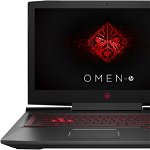 Notebook / Laptop HP Gaming 17.3'' OMEN 17-an009nq, FHD IPS, Procesor Intel® Core™ i7-7700HQ (6M Cache, up to 3.80 GHz), 8GB DDR4, 1TB 7200 RPM, GeForce GTX 1050 4GB, FreeDos, Black