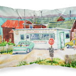 Caroline`s Treasures Tacoma Bere și creveți fierte de piață Fabric Standard pillowcase Multicolore, 