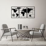 Accesoriu decorativ de perete metalic World map, AsirGroup