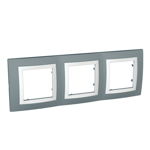 Unica Basic - cover frame - 3 gangs, H71 - technical grey/white, Schneider