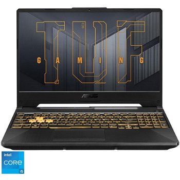 Laptop Gaming ASUS TUF F15 FX506HE cu procesor Intel® Core™ i5-11400H pana la 4.5 GHz, 15.6" Full HD, IPS, 144Hz, 16GB, 512GB SSD, NVIDIA® GeForce RTX™ 3050 Ti 4GB, No OS, Eclipse Gray