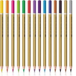 Creioane colorate 12 culori intense + auriu si argintiu, S-Cool, 