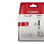 Cartus cerneala Original Canon CLI-551GY XL Grey, compatibil IP7250/MG5450/MG6350 (BS6447B001AA), CANON