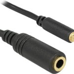 Cablu prelungitor (extensie) Audio Stereo Jack 3.5 mm tata - mama IPhone 4 pin 1 m, Delock - 84666, Delock