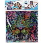 Set creativ cu diamante rotunde Diamond Painting Extra Shiny Animal 20x20 cm, Toi-Toys, Portocaliu