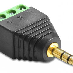 Adaptor jack Stereo Tata 3.5 mm la Bloc Terminal 3 pini, Delock 65419, Delock